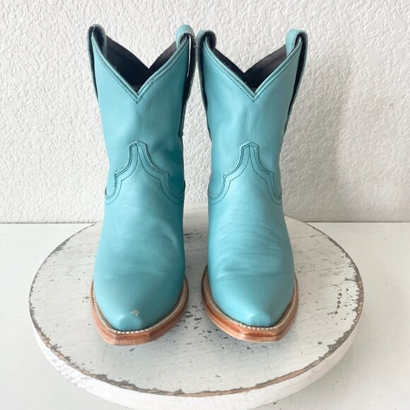 Lane EMMA JANE Womens Cowboy Bootie 5 Turquoise Blue Cowgirl Western Short Boots - Picture 5 of 11